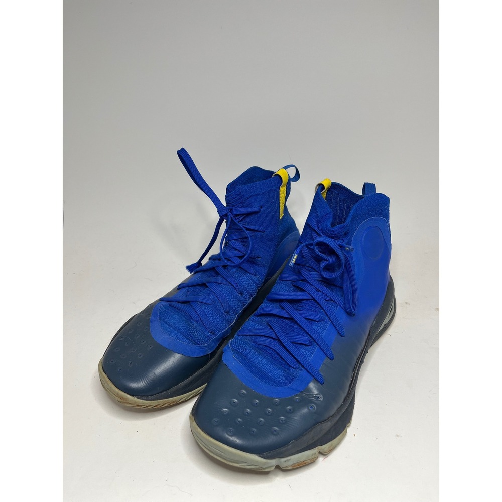 Under Armour Men's Basketball Shoes Size 8 Blue Curry 4 Dub Nation Yellow Accent